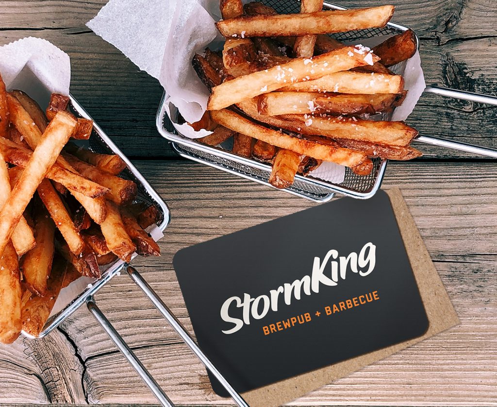 StormKing giftcard and french fries